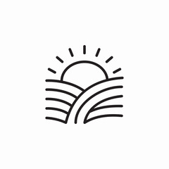 sunny field icon sign vector
