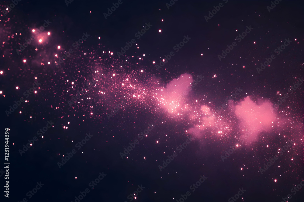 Canvas Prints a photo of pink fireworks illuminating the night sky, creating an enchanting display of colors and s
