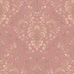 Damask seamless pattern element. Vector classical luxury old fashioned damask ornament, royal victorian seamless texture for wallpapers, textile, wrapping. Vintage exquisite floral baroque template.