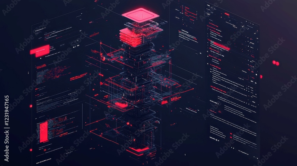Poster decentralized finance network mapping, visualizing the distribution and connectivity of real-time bl