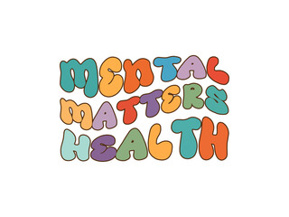 Health mental groovy design