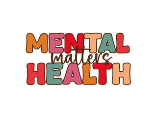 Health mental groovy design