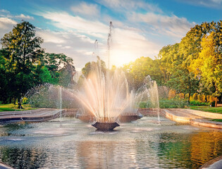 Fototapeta premium Generated image 噴水のある公園