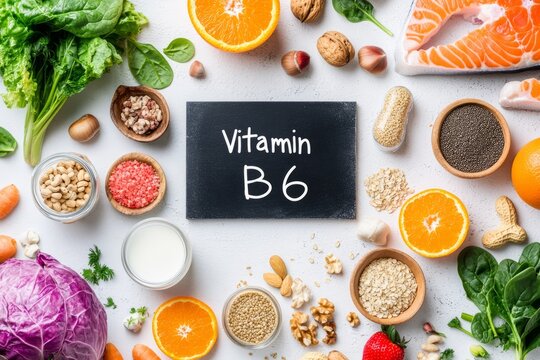 Exploring the benefits of vitamin B6 with fresh ingredients on a bright surface