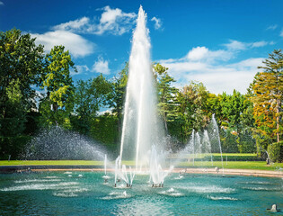 Fototapeta premium Generated image 噴水のある公園