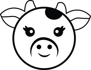 cute cow logo design