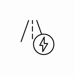 electric car road icon sign vector