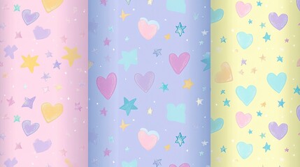 Whimsical Valentine’s Day Patterns Hearts and Stars, Valentine’s Day, valentine Icon 