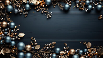 Christmas frame of tree branches