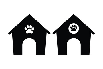 Dog house icon and glyph design isolated on a white background