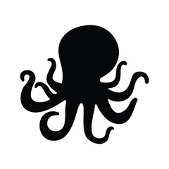 Octopus silhouette vector design isolated on a white background