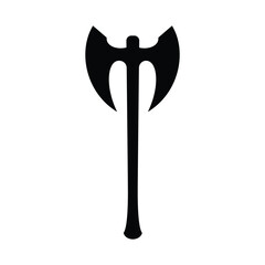 Viking axe black and white flat vector icon and symbol design