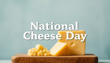 Cheese Delight A Rustic Wooden Board Stacked with Savory Blocks Celebrating National Cheese Day’s Flavorful Festivitie