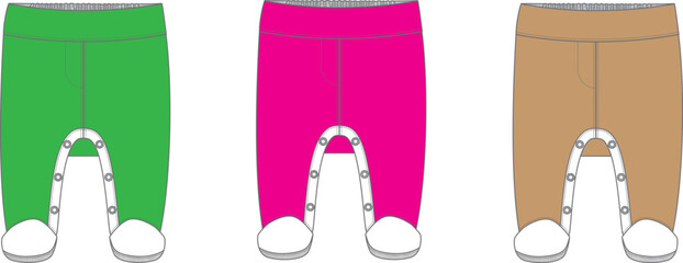 Adorable Baby Leggings Design Template Green Pink Beige