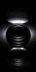 abstract black sphere on dark background