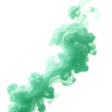 Green smoke on white background