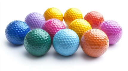 golf ball on a white background. A sport played by people all over the world