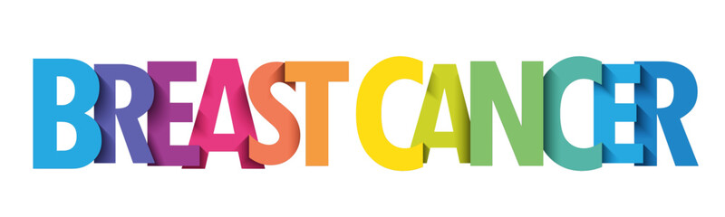 BREAST CANCER colourful vector typography banner