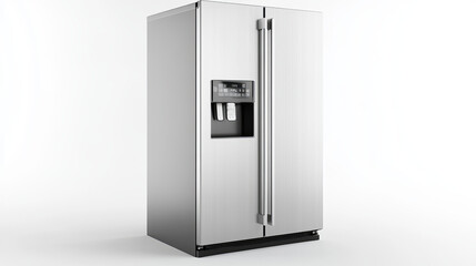 Kitchen furniture, elements set for interior creating, cartoon vector illustration. Modern refrigerators with electronic display, metal handles, magnet and note, dining table, oven and cooking hob