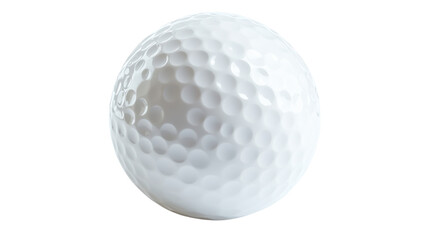 White golf ball isolated on transparent background, perfect for compositions