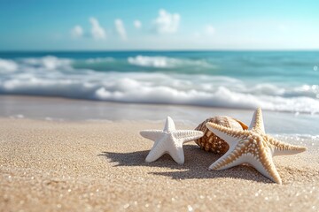 starfish on the beach , Generative AI	