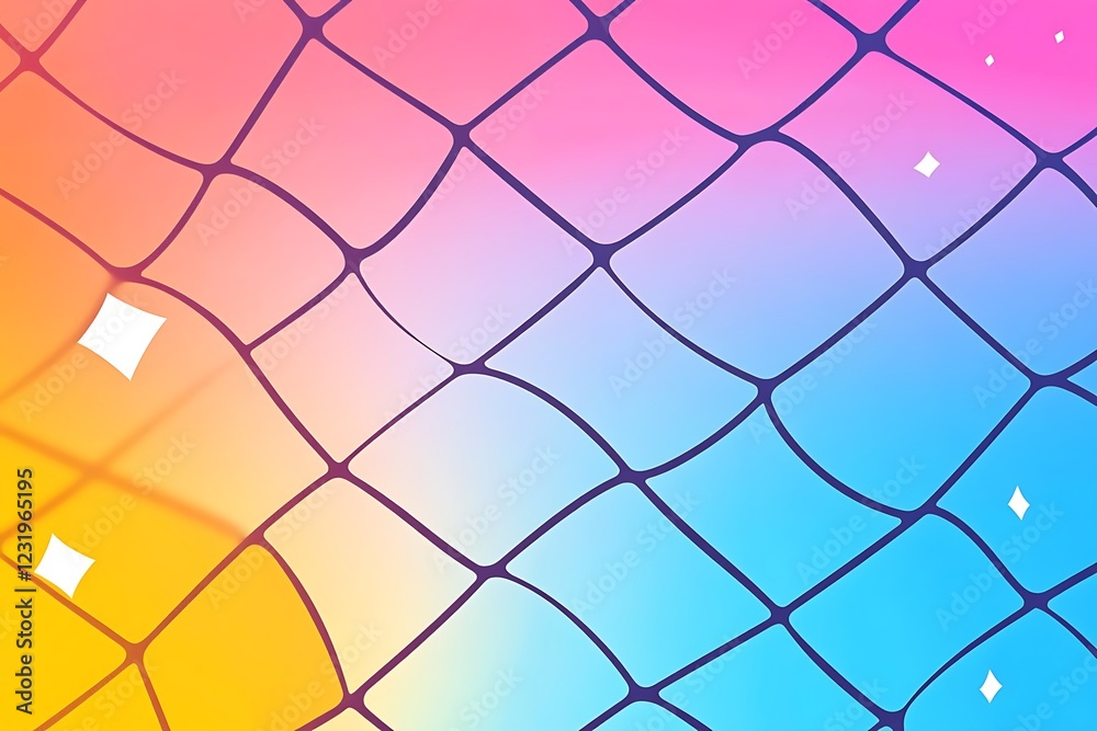 Poster abstract colorful grid pattern with gradient background and white highlights