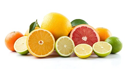 Mix fruit and citrus isolated iimage white background.