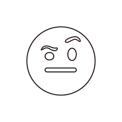 Obraz premium Face with Raised Eyebrow emoji questioning why illustration