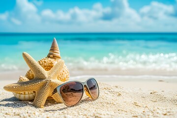 starfish on the beach , Generative AI	