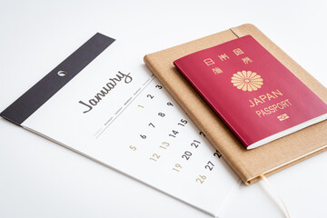 パスポートとカレンダー　申請　更新　受取　