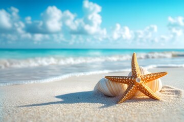 starfish on the beach , Generative AI	
