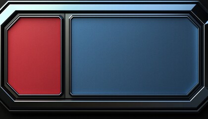 Obraz premium Red and blue textured panels within a metallic frame