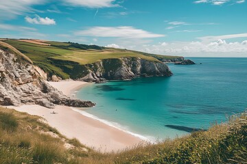 Obraz premium view of the coast of the atlantic ocean , Generative AI 
