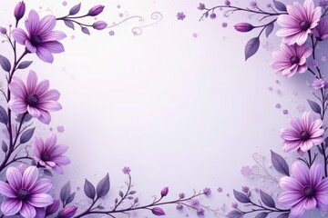 Fototapeta premium Delicate violet floral pattern, intricate swirls & vines, nature, vine