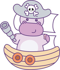 Cute hippo vector icon. Funny baby hippo animal series stock illustration. life of fluffy hippo designs.