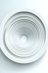 Fototapeta premium Abstract white circles receding into depth, light background, design element, website banner