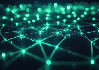 Green network of connections over dark ground, for technology, science and digital background