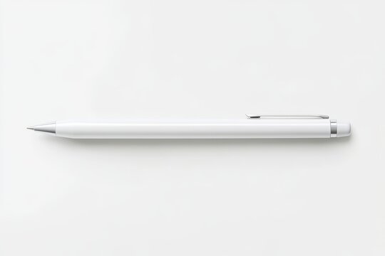 White mechanical pencil on white background.