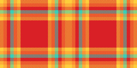 Vibrant red, yellow, and teal herringbone plaid pattern.  Perfect for textile design, fashion, website backgrounds, or any project needing a bold, geometric texture.  Highresolution seamless repeat.