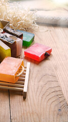 Homemade soap on the table