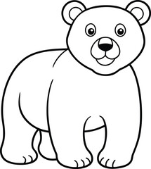 Bear coloring page useful as coloring book for kids illustration