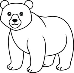 Bear coloring page useful as coloring book for kids illustration