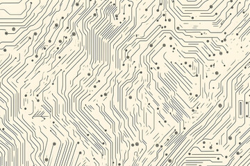 Circuit board pattern, beige background, technology texture, digital design, website background