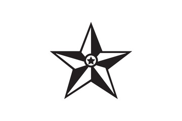 A Star vector silhouette black and white image made by adobe illustrator.
