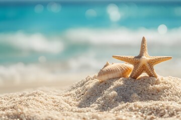starfish on the beach , Generative AI	