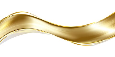 Fototapeta premium Golden wave abstract design, white background, luxury