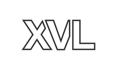 XVL logo design template with strong and modern bold text. Initial based vector logotype featuring simple and minimal typography. Trendy company identity.