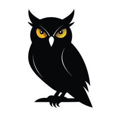 owl on a branch vector illustration