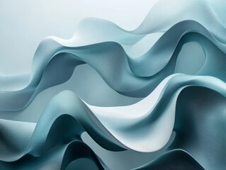 Obraz premium Abstract minimalist waves, fluid design, 3d render, Generative AI