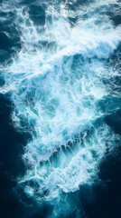 Ocean Waves Crashing Abstract Blue and White Water Texture